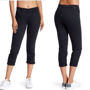 NWT Mother Dropout Cropped Slim Black Jeans 28